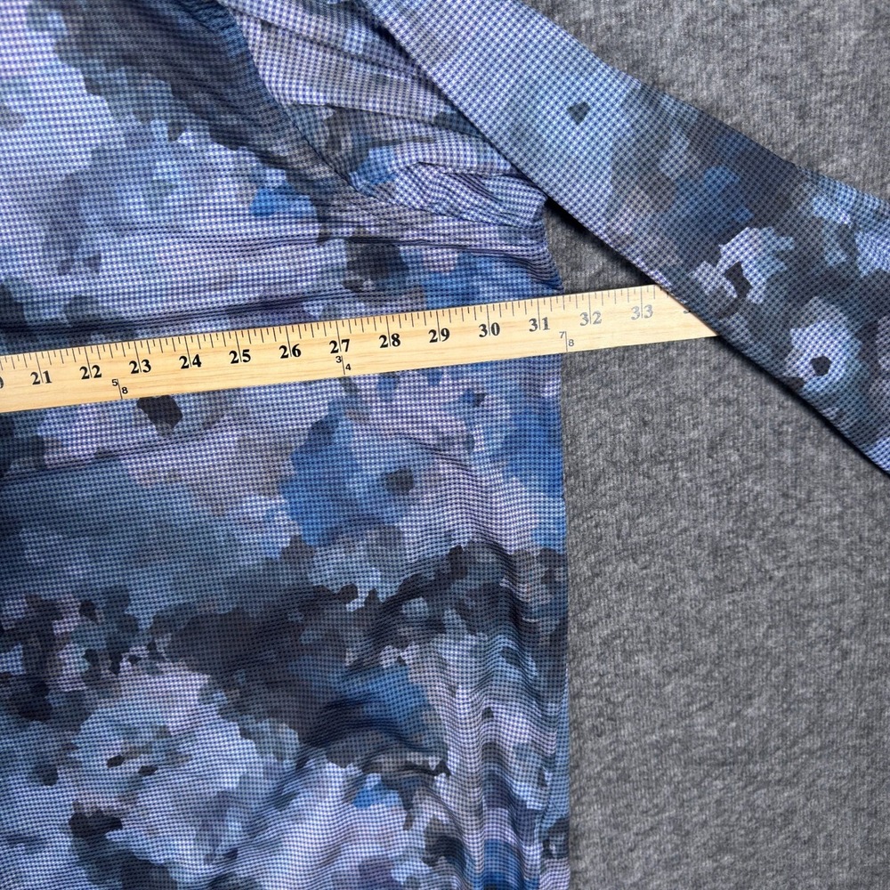 Visconti Black Shirt Mens 3XLB Blue Abstract Camo AOP Stretch Long Sleeve Button - Picture 6 of 9